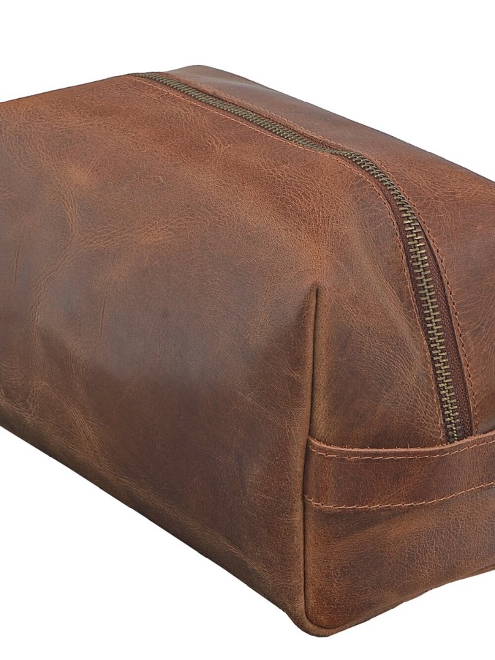 Premium Leather Unisex Toiletry Travel Pouch, Cosmetic Bag